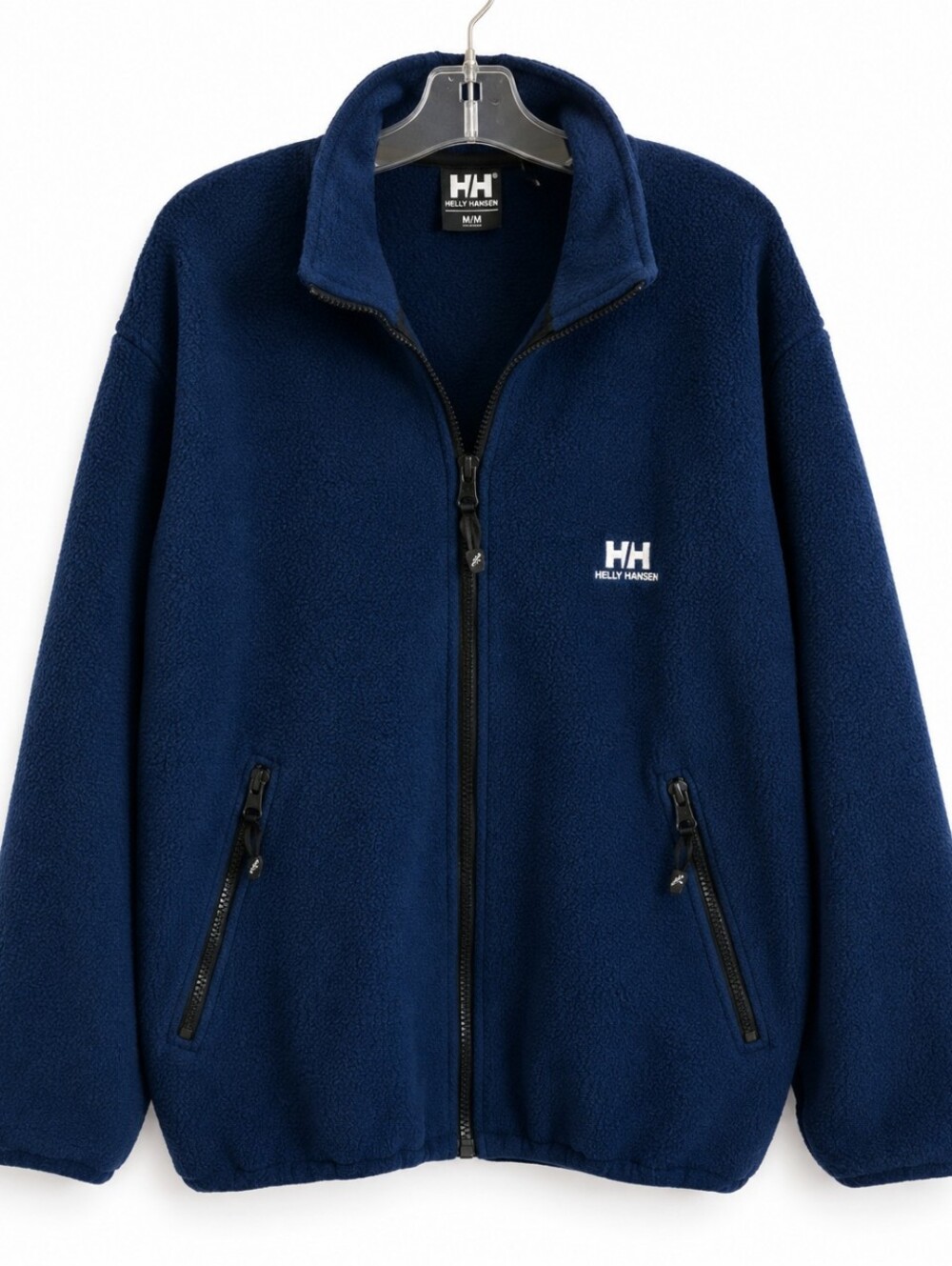 Helly Hansen Men’s Large Navy Full Zip Fleece Jacket Outdoor Hiking Zip Pockets